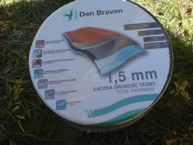 Bitumas su folija. Pagal instrukcija skirtas stogu hidroizoliacijai :) 10cm plocio, 10m ilgio ir 1.5mm storio juosta 